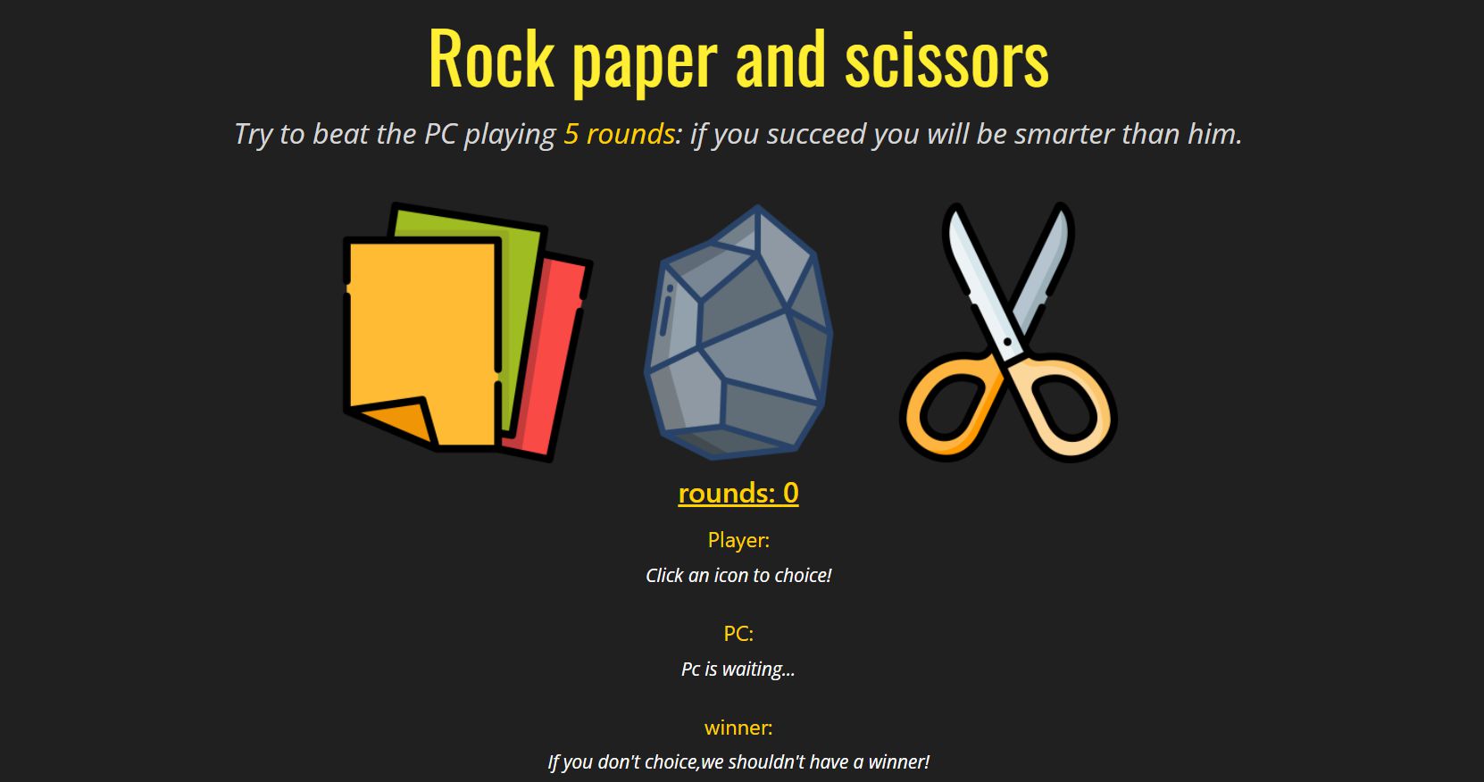 screen rock,paper,scissor app